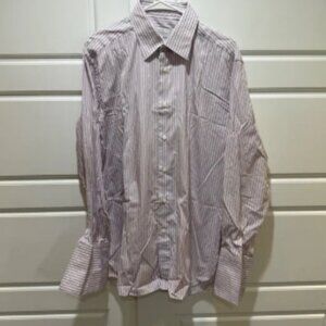 Ermenegildo Zegna Striped Dress Shirt French Cuff Business Formal Size R